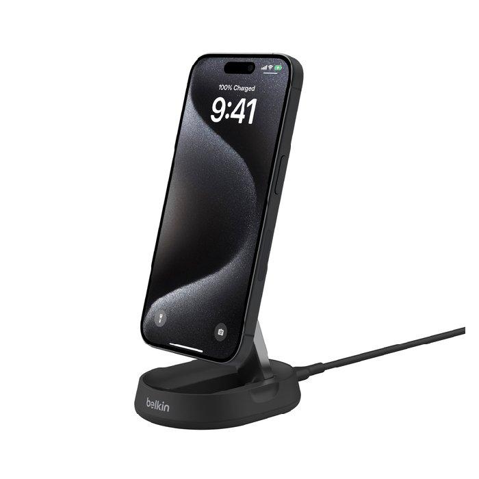 

Belkin convertible magnetic wireless charging stand, 15w, wia008btbk - black