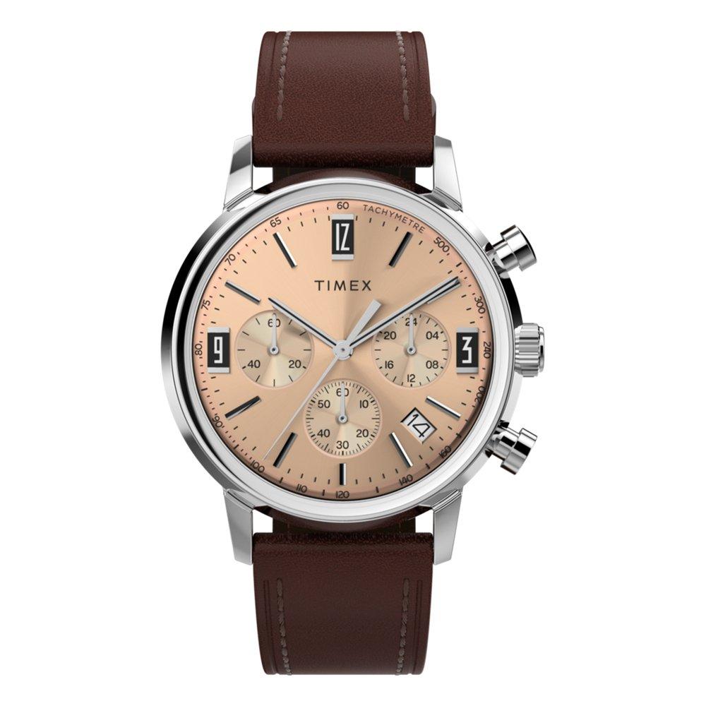

Timex marlin men's watch, 40mm, leather band, tw2w51400vm - brown