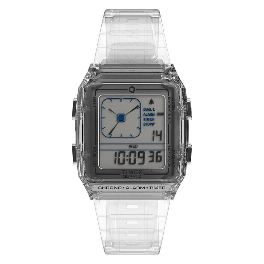 

Timex q unisex watch, 35mm, stainless steel band, tw2w45200vm - white