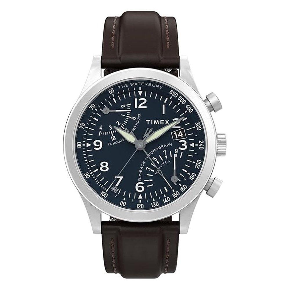 

Timex waterbury men's watch, 43mm, leather band, tw2w47900vm - brown