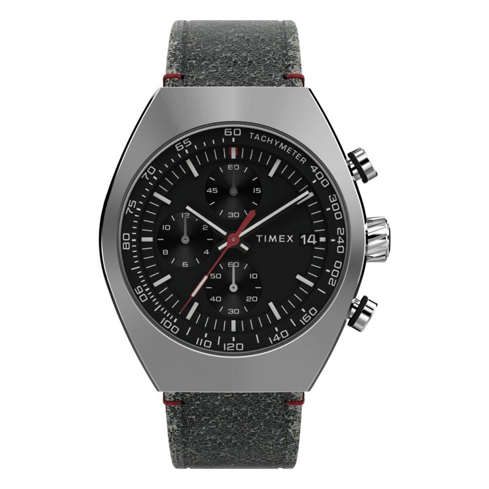 

Timex trend men's watch, 42mm, leather band, tw2w50000vm - black