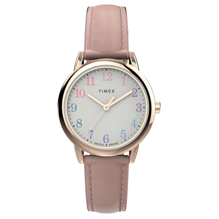 

Timex easy reader women's watch, 30mm, leather band, tw2w32300ce - pink