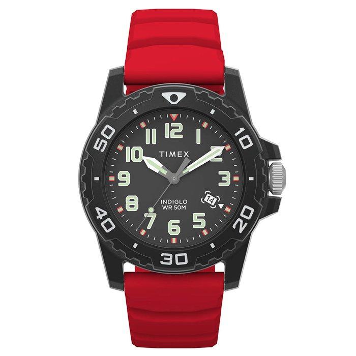 

Timex main street men's watch, 42mm, silicone band, tw5m61000ce - red