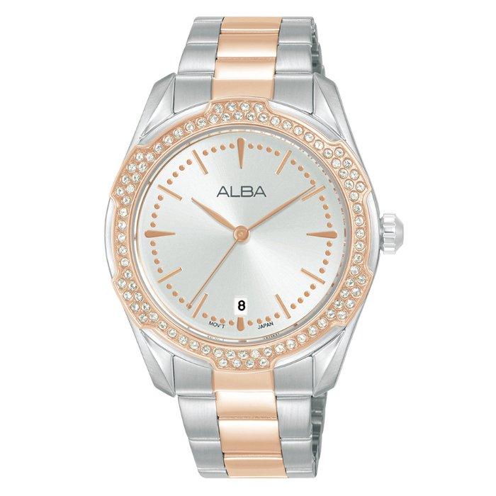 

Alba signa watch for women, analog, 36mm, stainless steel strap, ag8n30x1 - silver/rose...