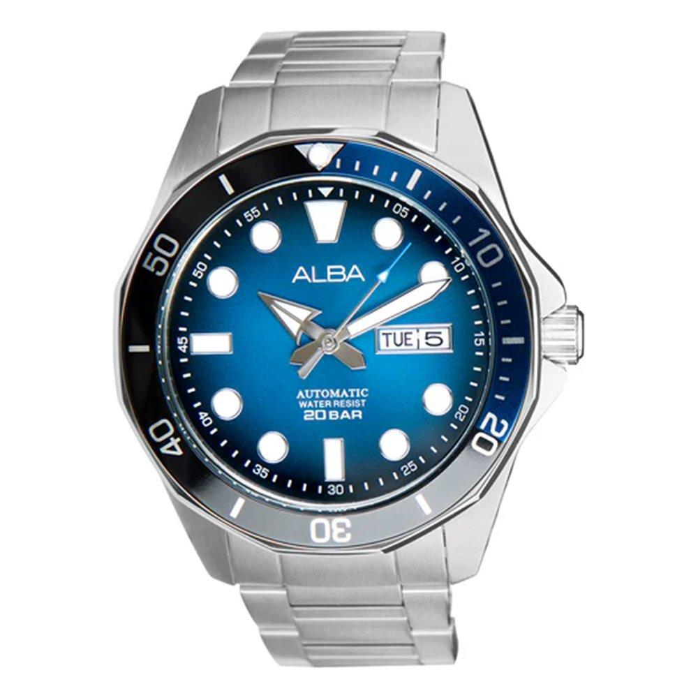 

Alba mechanical watch for men, analog, 43mm, stainless steel strap, al4543x1- silver