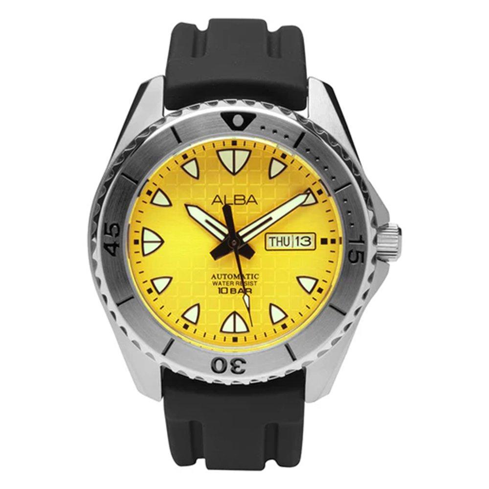 

Alba active men's watch, analog, 44. 5mm, silicone strap, al4587x1- black