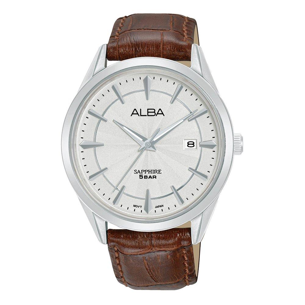 

Alba prestige men's watch, analog , 41mm, leather strap, as9s59x1- brown