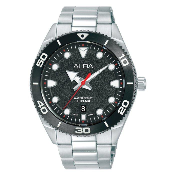 

Alba active watch for men, analog, 43mm, stainless steel strap, as9t07x1 - silver