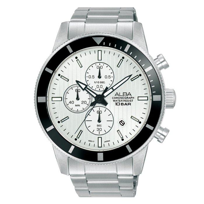 

Alba active watch for men, analog, 45mm, stainless steel strap, am3959x1 - silver