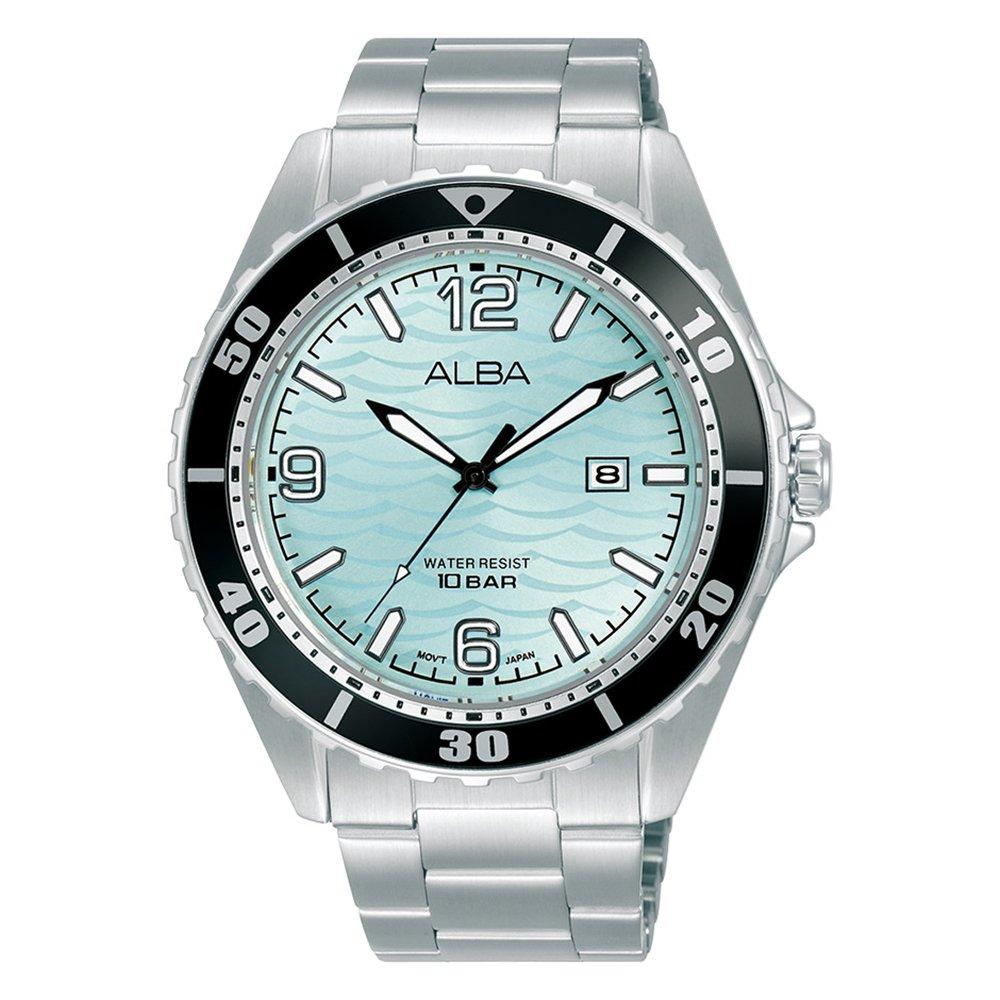 

Alba 44mm active watch for men’s, analog, stainless steel strap, ag8n51x1- silver