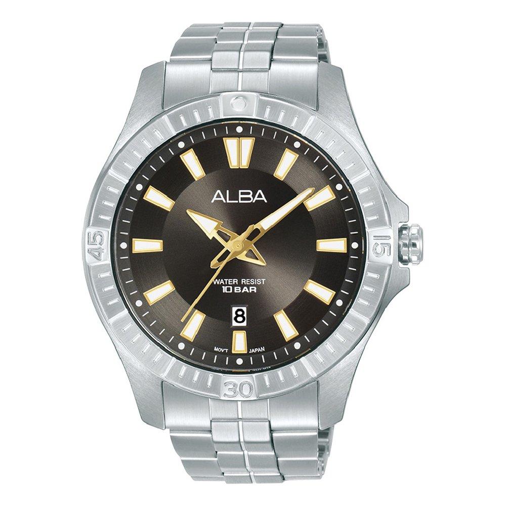 

Alba 45mm active watch for men’s, analog, stainless steel strap, as9t25x1- silver
