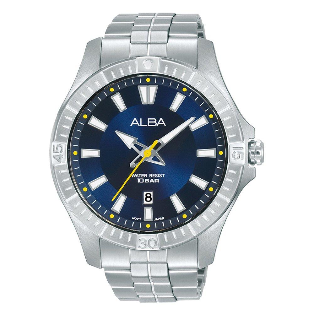 

Alba 45mm active watch for men’s, analog, stainless steel strap, as9t29x1- silver
