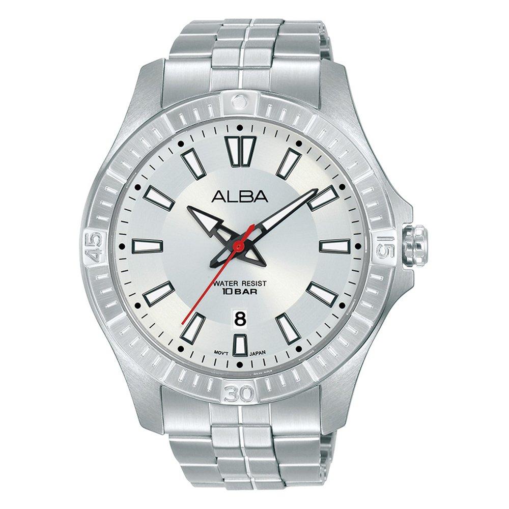 

Alba 45mm active watch for men’s, analog, stainless steel strap, as9t31x1- silver