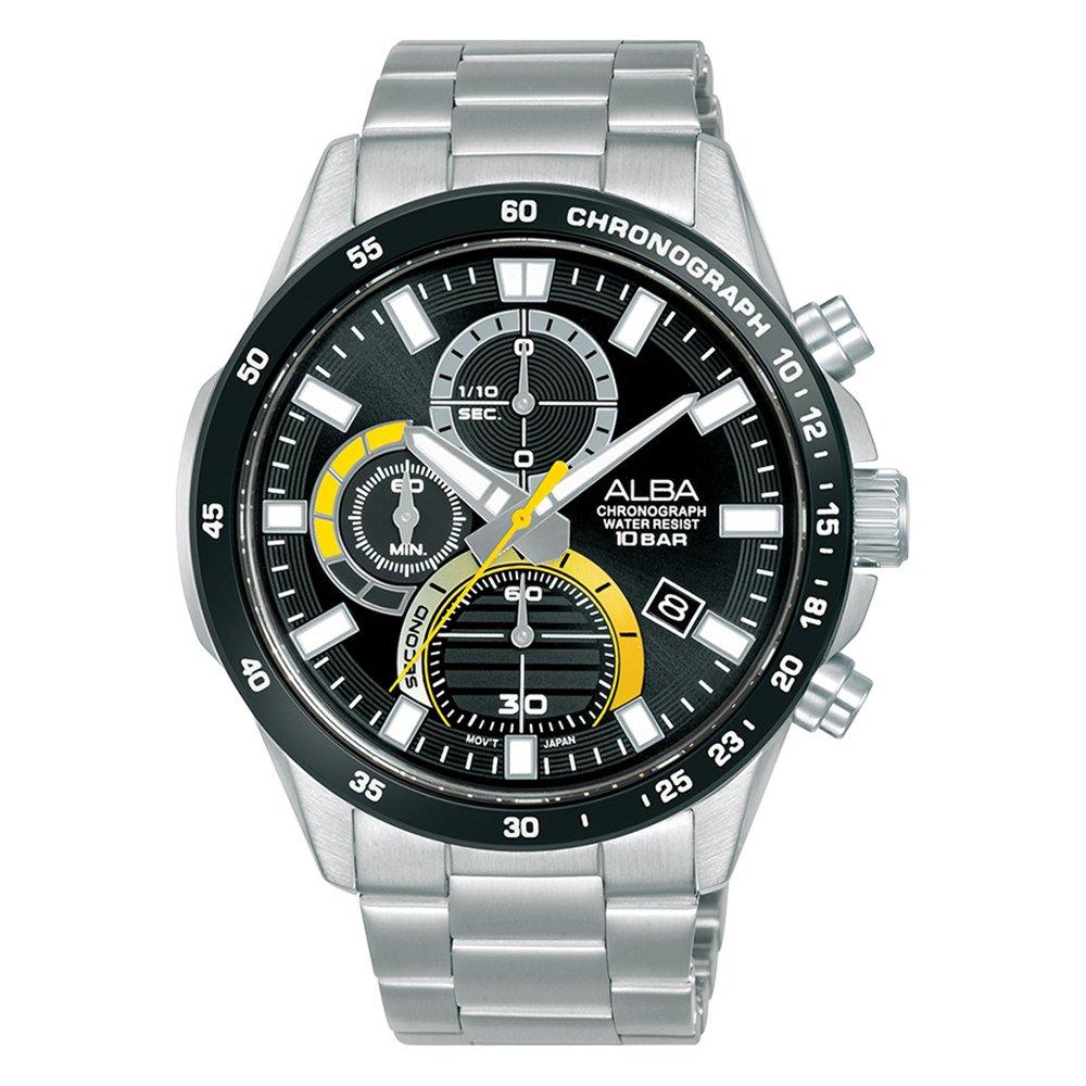 

Alba 43mm active watch for men’s, analog, stainless steel strap, am3963x1- silver