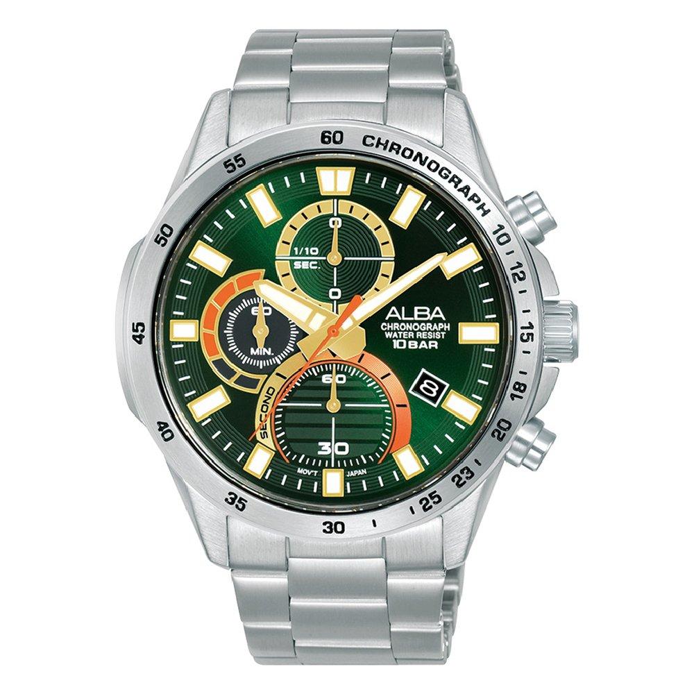 

Alba 43mm active watch for men’s, analog, stainless steel strap, am3965x1- silver