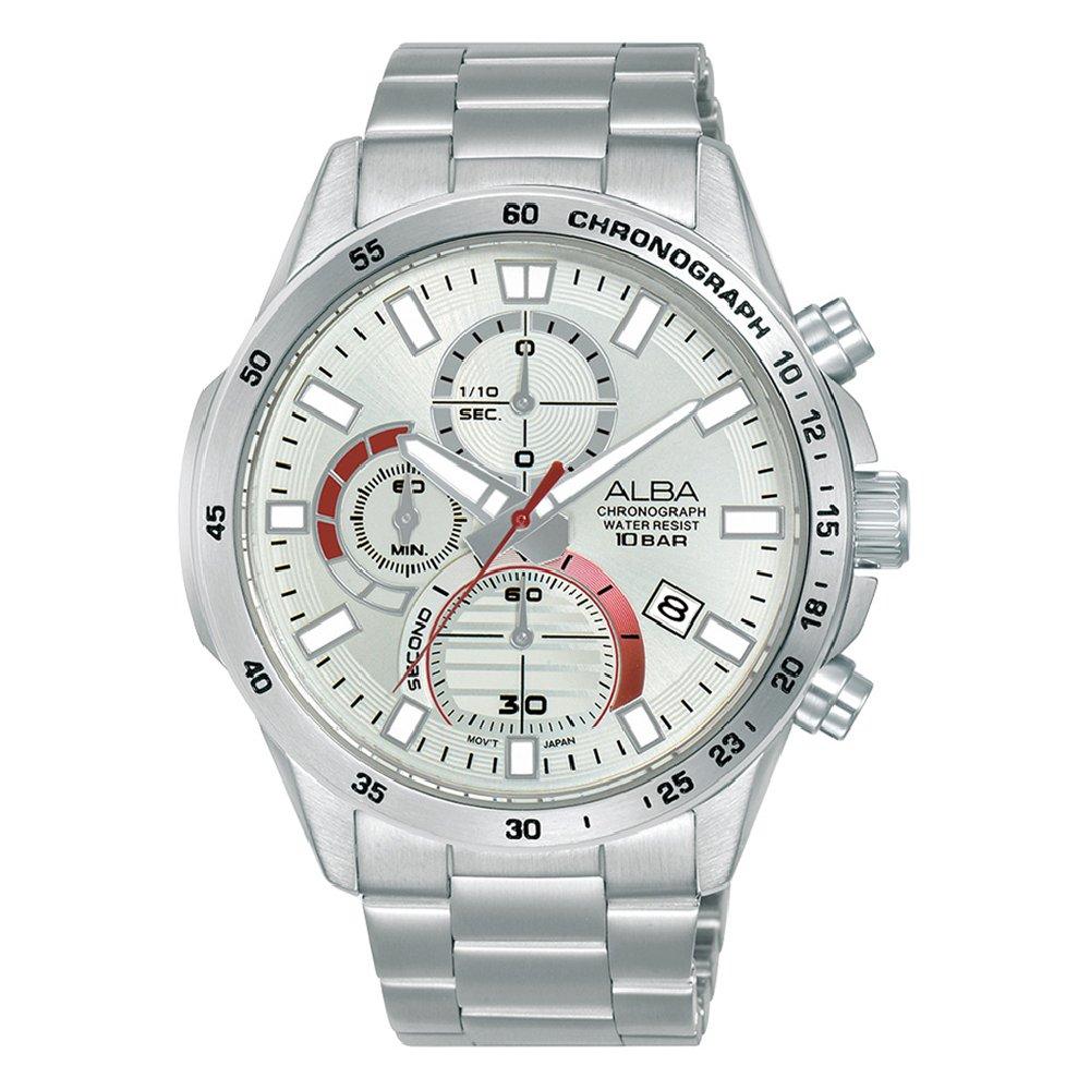 

Alba 43mm active watch for men’s, analog, stainless steel strap, am3973x1- silver