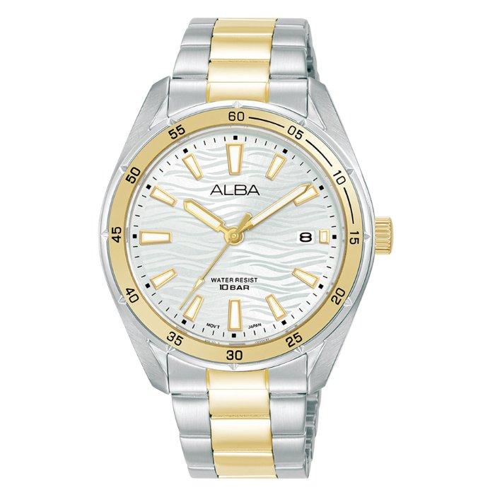 

Alba active watch for women, analog, 36mm, stainless steel strap, ag8n57x1 - silver/gold