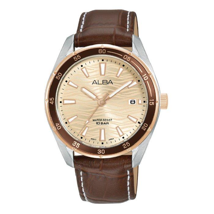 

Alba active watch for women, analog, 36mm, leather strap, ag8n66x1 - brown
