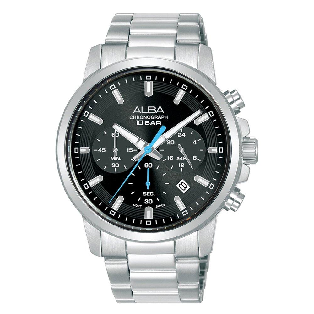 

Alba 42mm active watch for men’s, analog, stainless steel strap, at3j57x1- silver