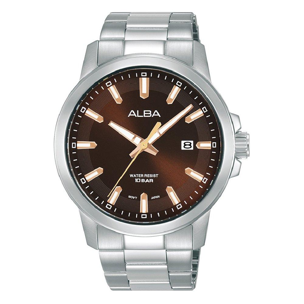 

Alba 42mm active watch for men’s, analog, stainless steel strap, as9t35x1 - silver