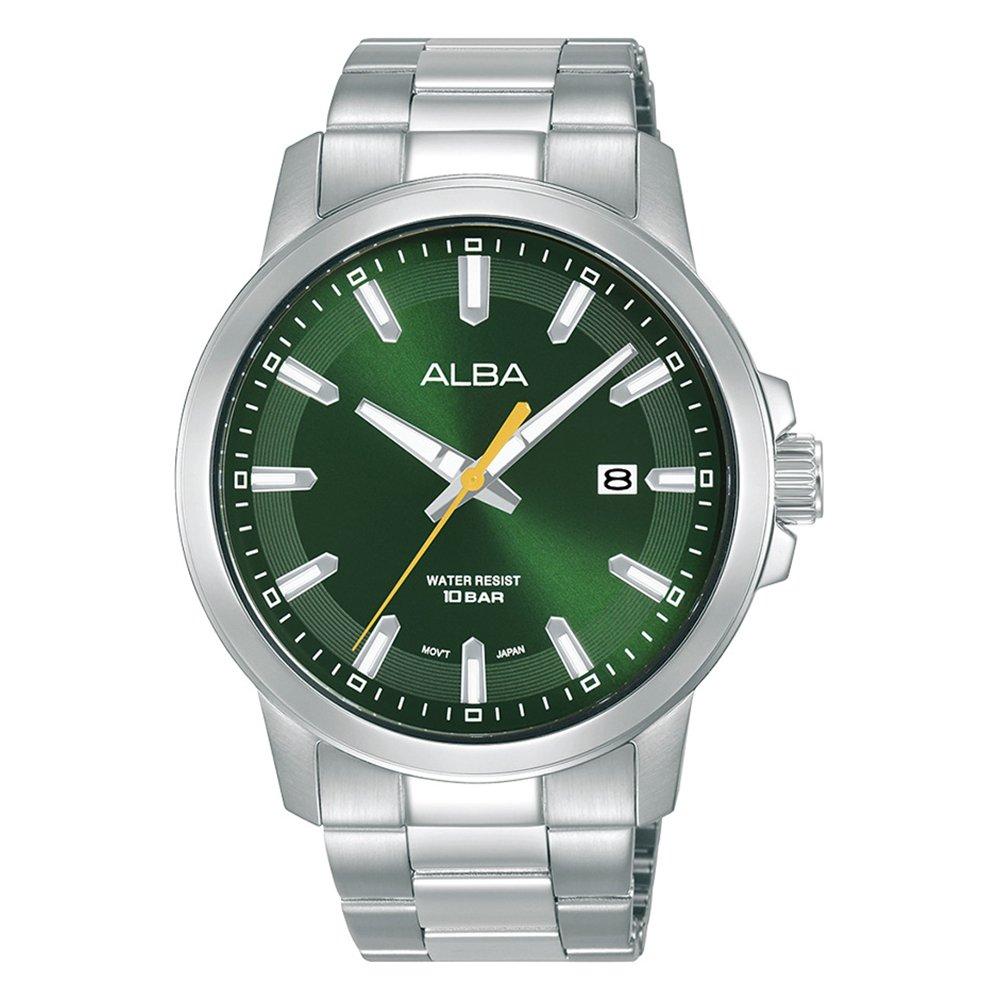 

Alba 42mm active watch for men’s, analog, stainless steel strap, as9t37x1 - silver
