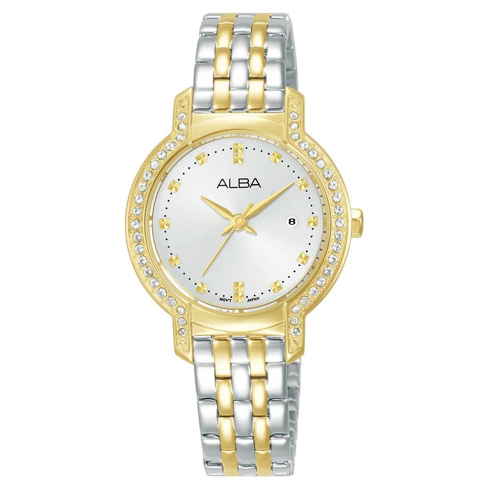 

Alba fashion watch for women, analog, 29. 4mm, stainless steel strap, ah7cm2x1- silver