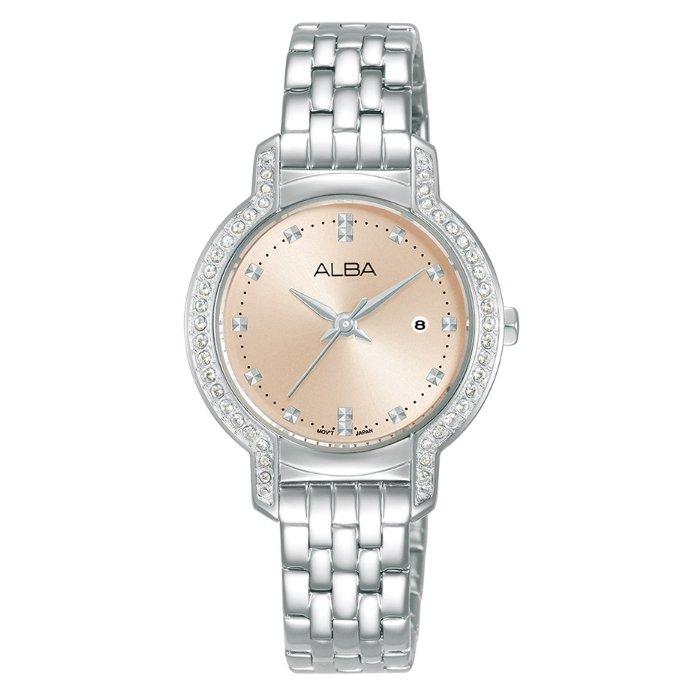 

Alba fashion watch for women, analog, 29. 4mm, stainless steel strap, ah7cm9x1 - silver