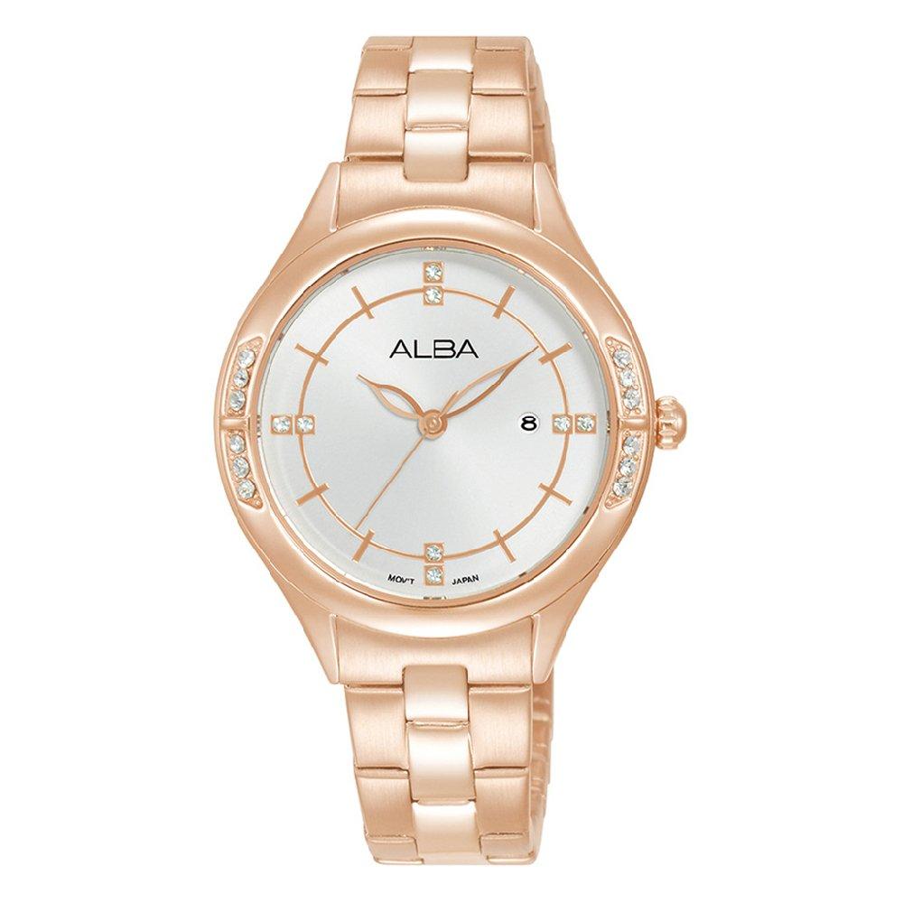 

Alba 32mm fashion watch for women, analog, stainless steel band, ah7cn0x1- rose gold