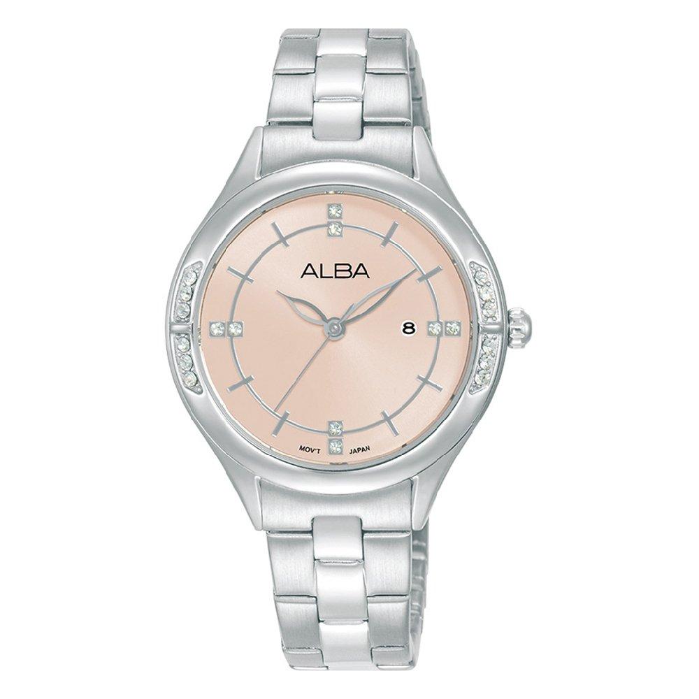 

Alba 32mm fashion watch for women, analog, stainless steel band, ah7cp3x1- silver