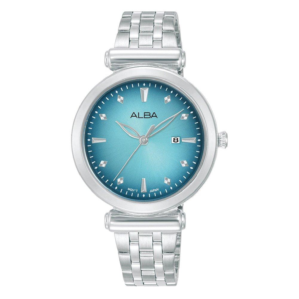 

Alba 32mm fashion watch for women, analog, stainless steel band, ah7cq3x1- silver