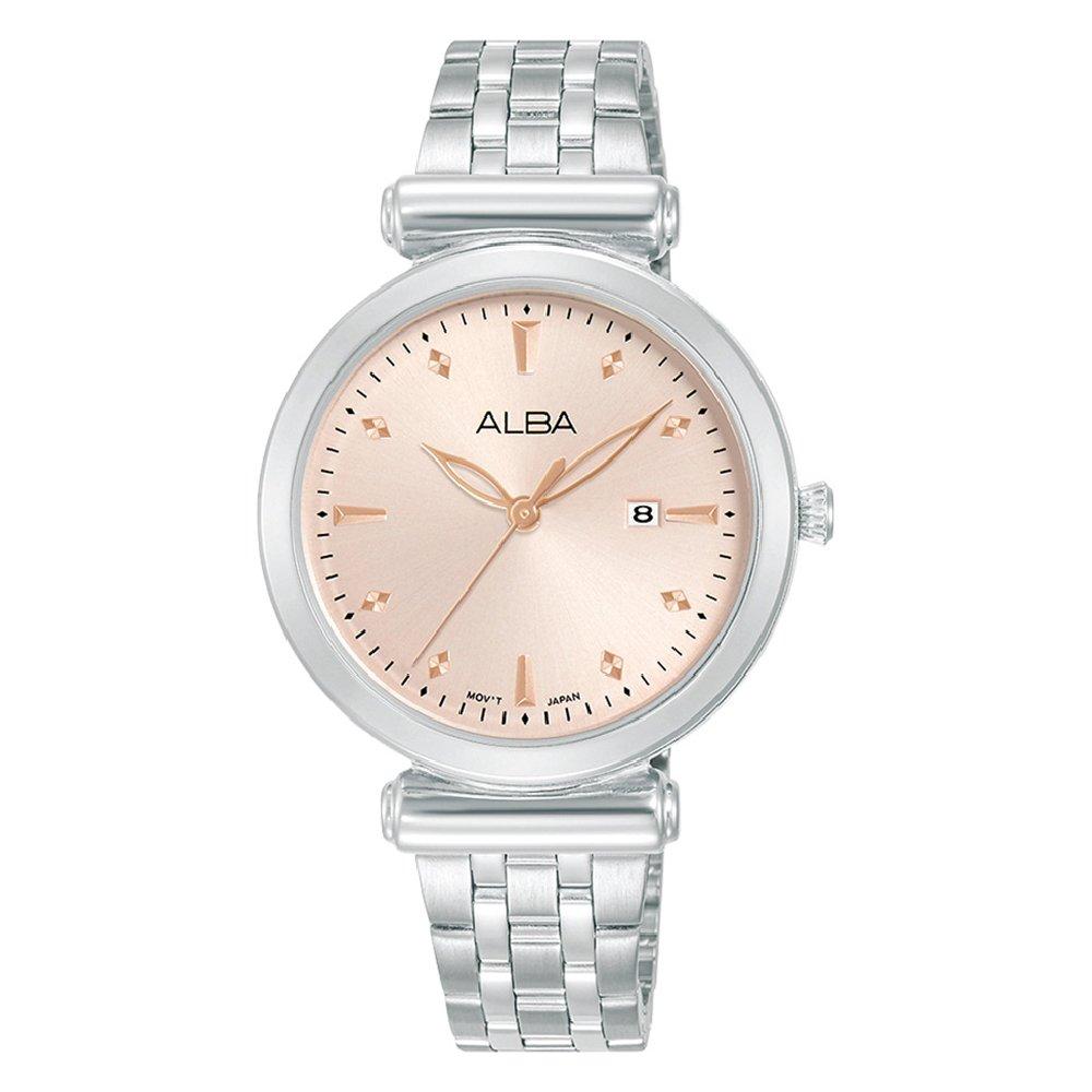 

Alba 32mm fashion watch for women, analog, stainless steel band, ah7cq7x1- silver