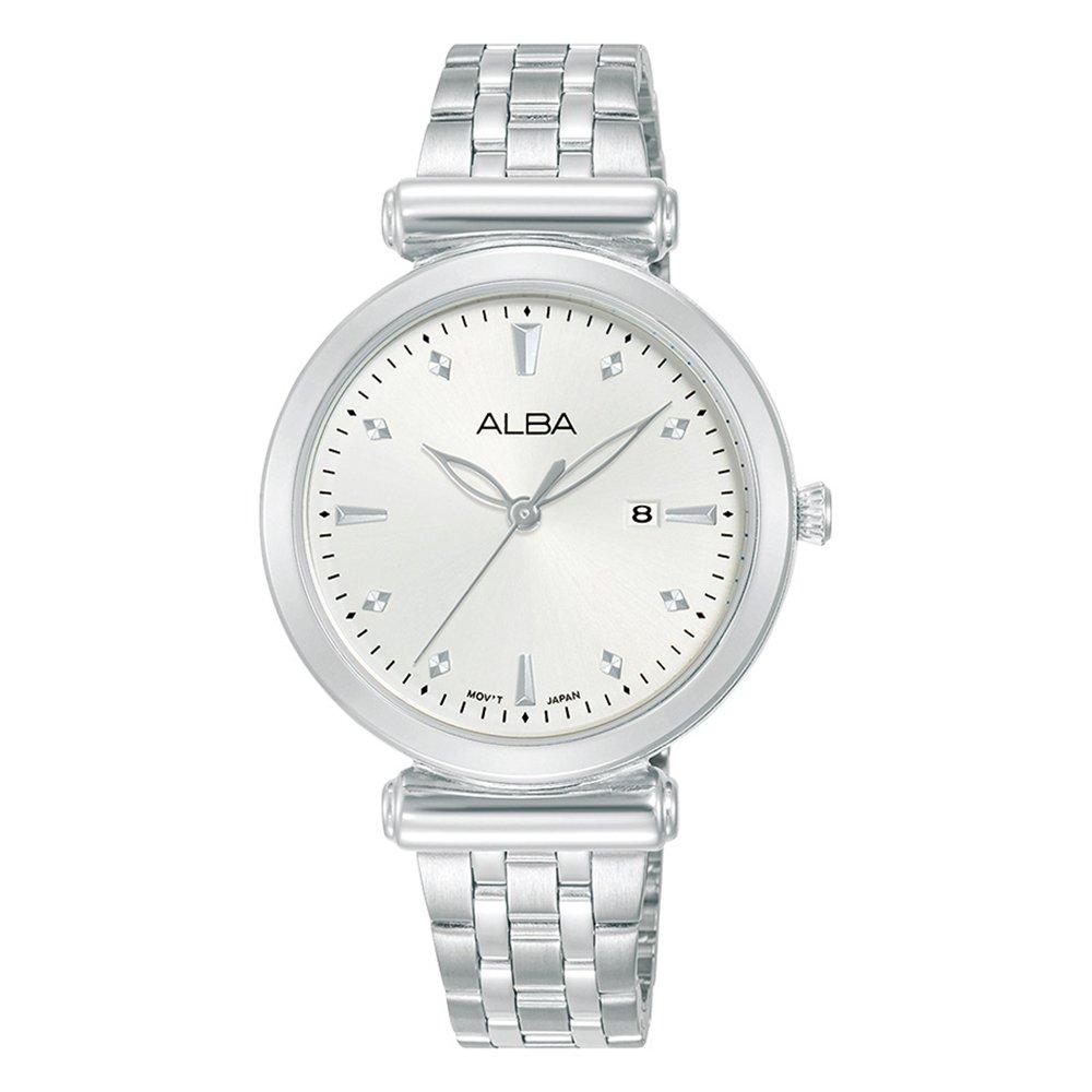 

Alba 32mm fashion watch for women, analog, stainless steel band, ah7cq9x1- silver