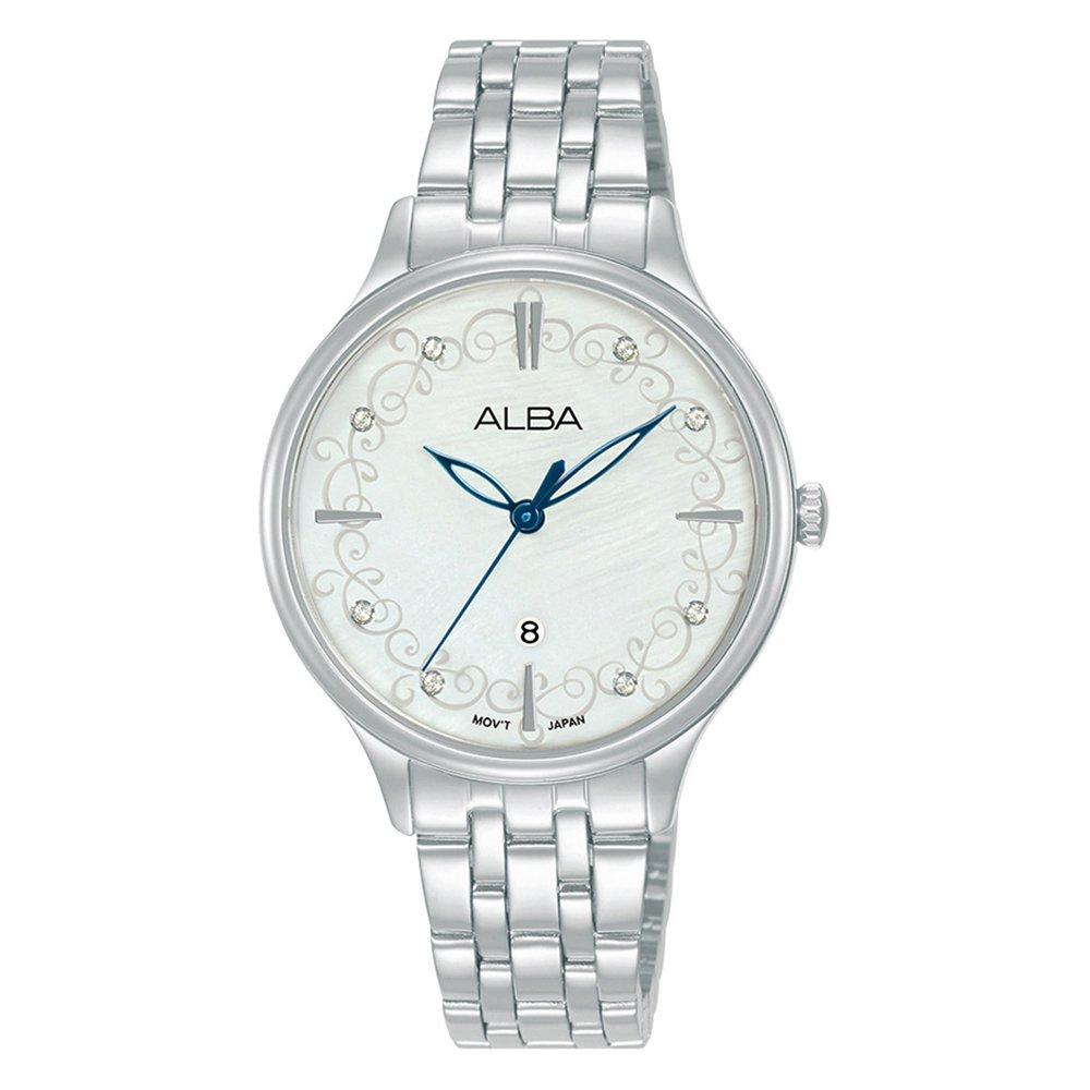 

Alba 32mm fashion watch for women, analog, stainless steel band, ah7cs1x1- silver