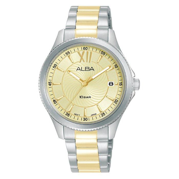 

Alba fashion watch for women, analog, 34mm, stainless steel strap, ag8n71x1 - silver/ gold