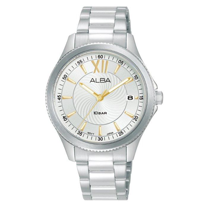 

Alba fashion watch for women, analog, 34mm, stainless steel strap, ag8n77x1 - silver