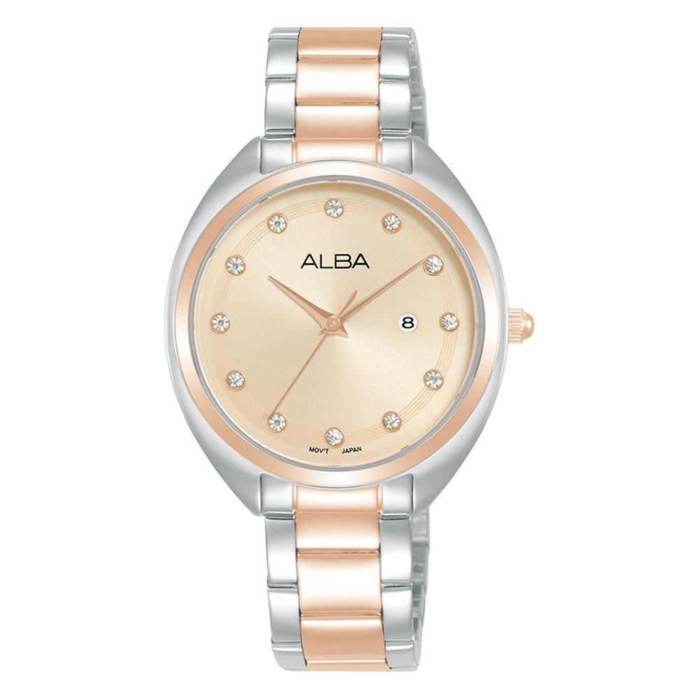 

Alba 32mm fashion watch for women, analog, stainless steel band, ah7ct8x1-silver&rose