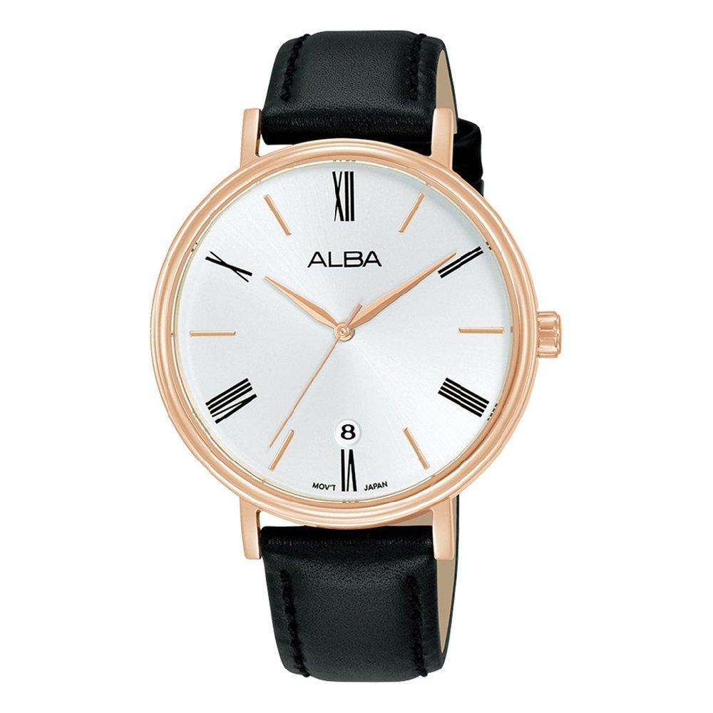 

Alba 36mm fashion watch for women, analog, leather band, ag8n88x1-black