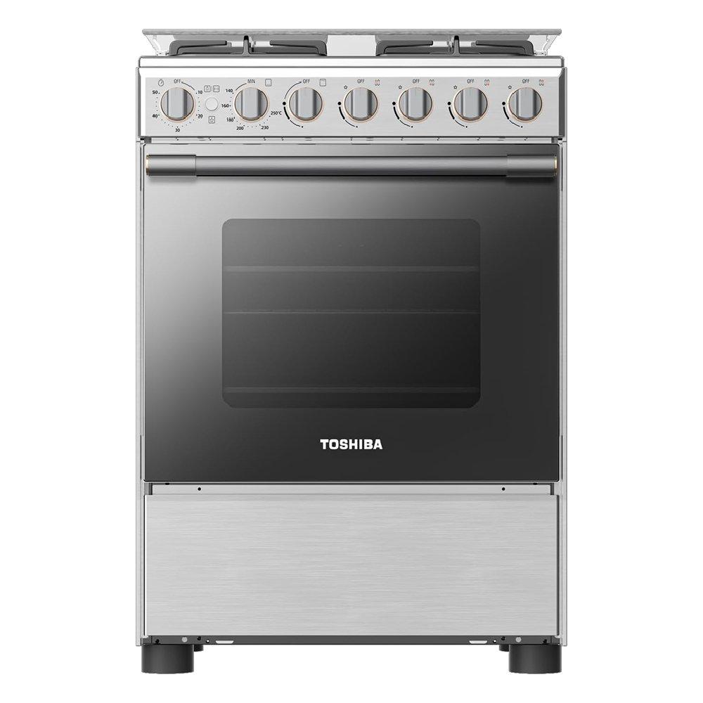 

Toshiba 60x60cm 4 burners gas cooker, 57l, rb2-60g4ge(mr) - stainless steel