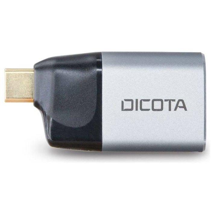 

Dicota usb-c to displayport mini adapter with pd (8k/100w), d32046 - black & silver