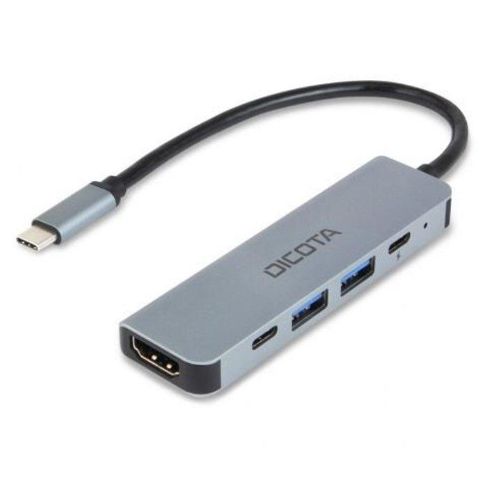 

Dicota usb-c 5-in-1 video hub, 4k 100w, d32060 - silver