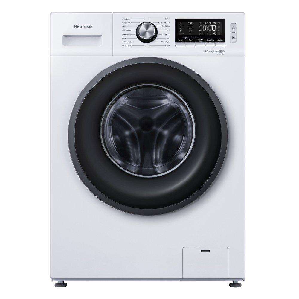 

Hisense front load washer, 9kg washing capacity, wfkv9014– white