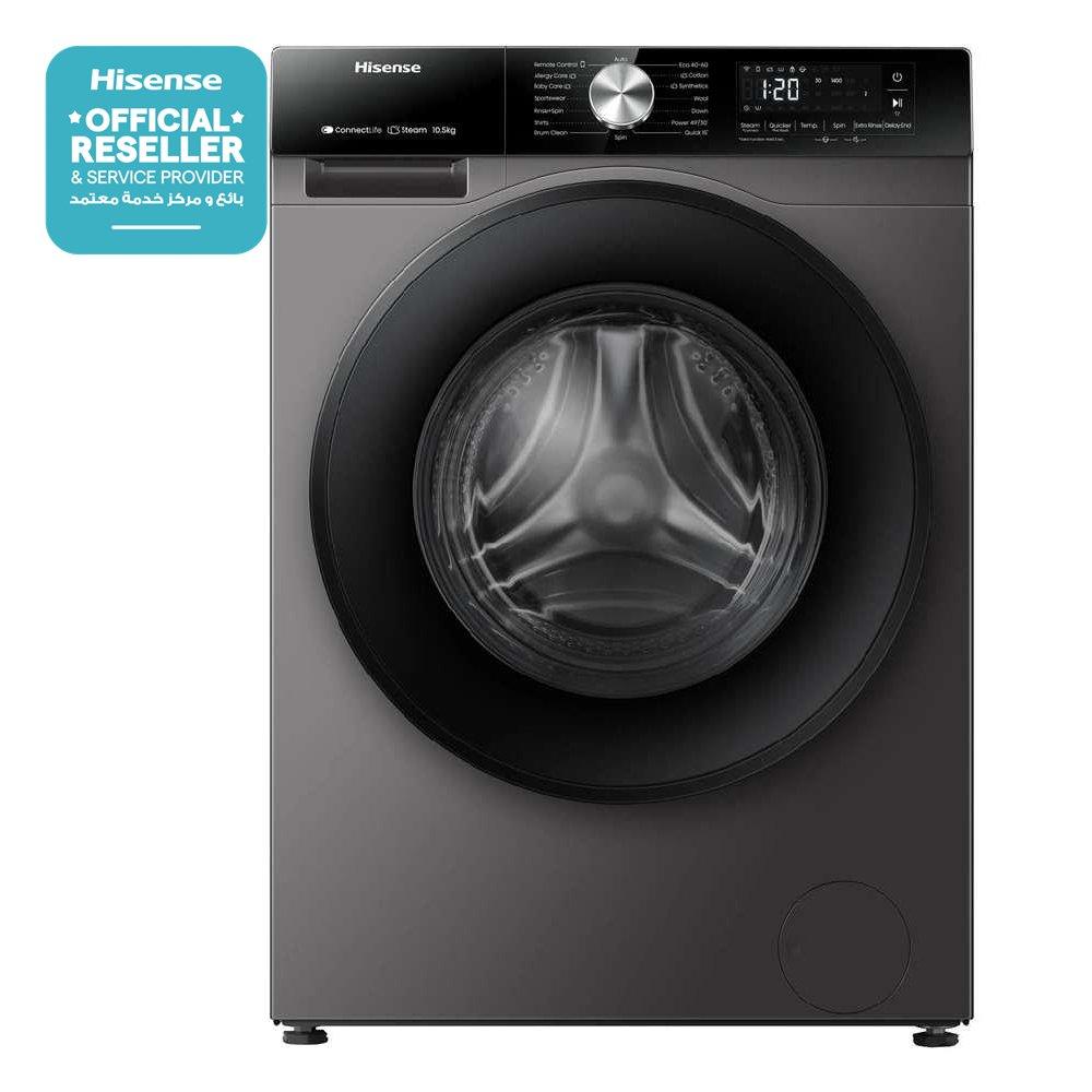 

Hisense front load washer, 10. 5 kg capacity, wf3s1043bt - titanium grey