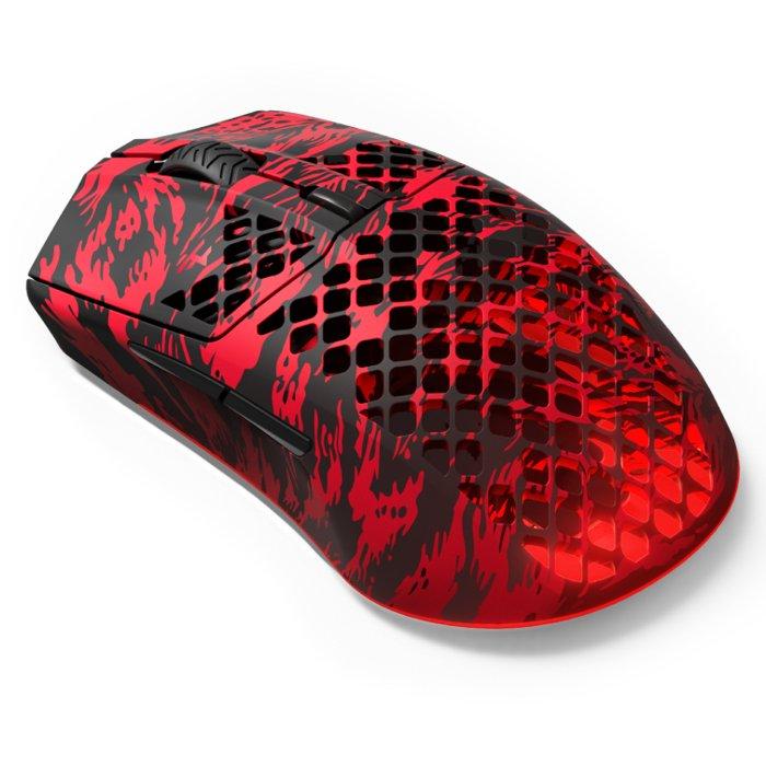 

Steelseries aerox 3 faze clan edition wireless gaming mouse - black and red matte