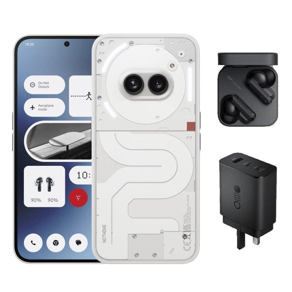 

Nothing 2a 5g phone, 6. 7-inch, 8gb ram, 128gb – white + cmf buds & charger