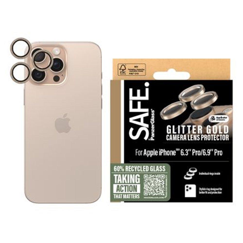 

Panzerglass safe by pg camera gold for iphone 16 pro & pro max, 6. 1/6. 7", sa...