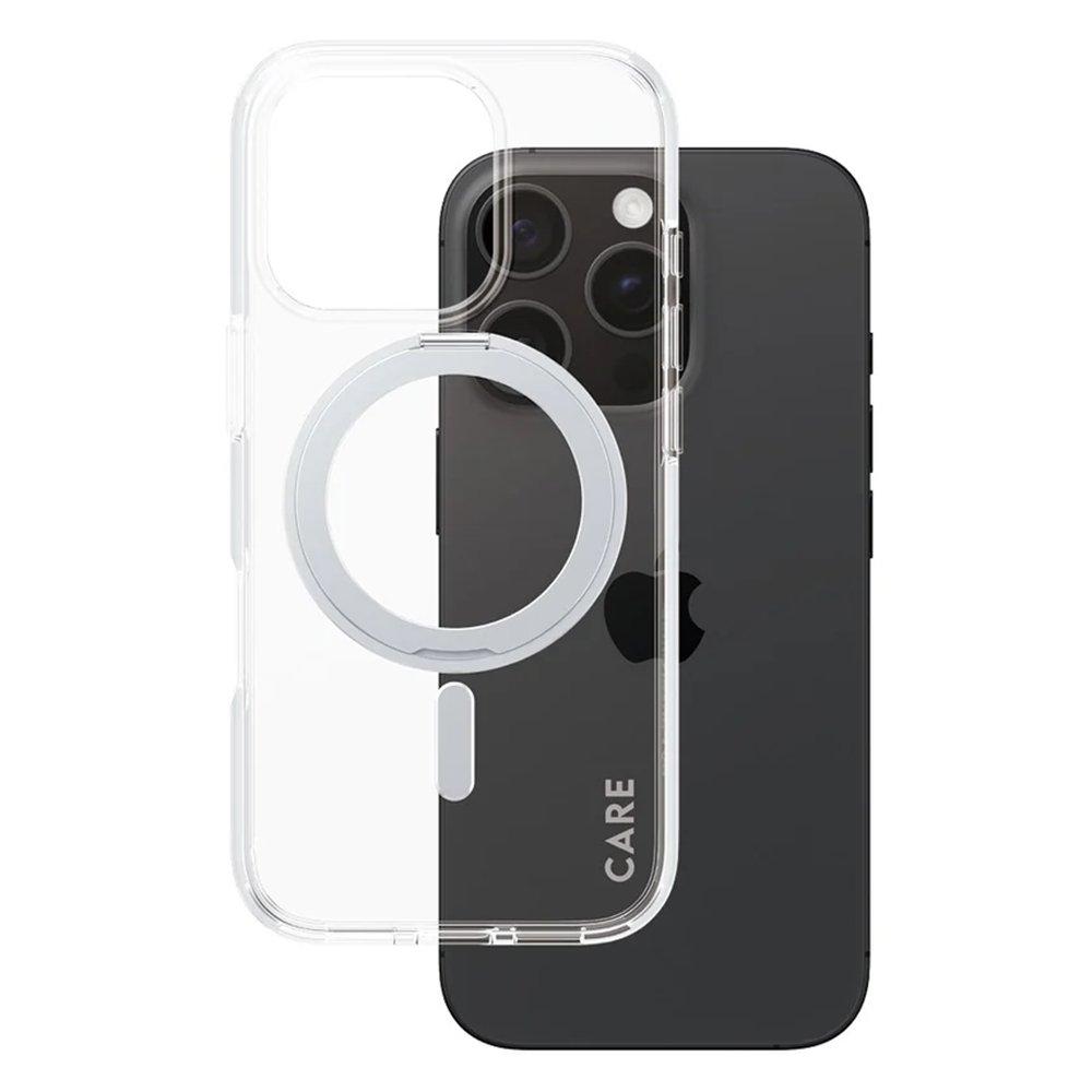 

Panzer care magsafe case for iphone 16 pro with kickstand, 1326 – silver