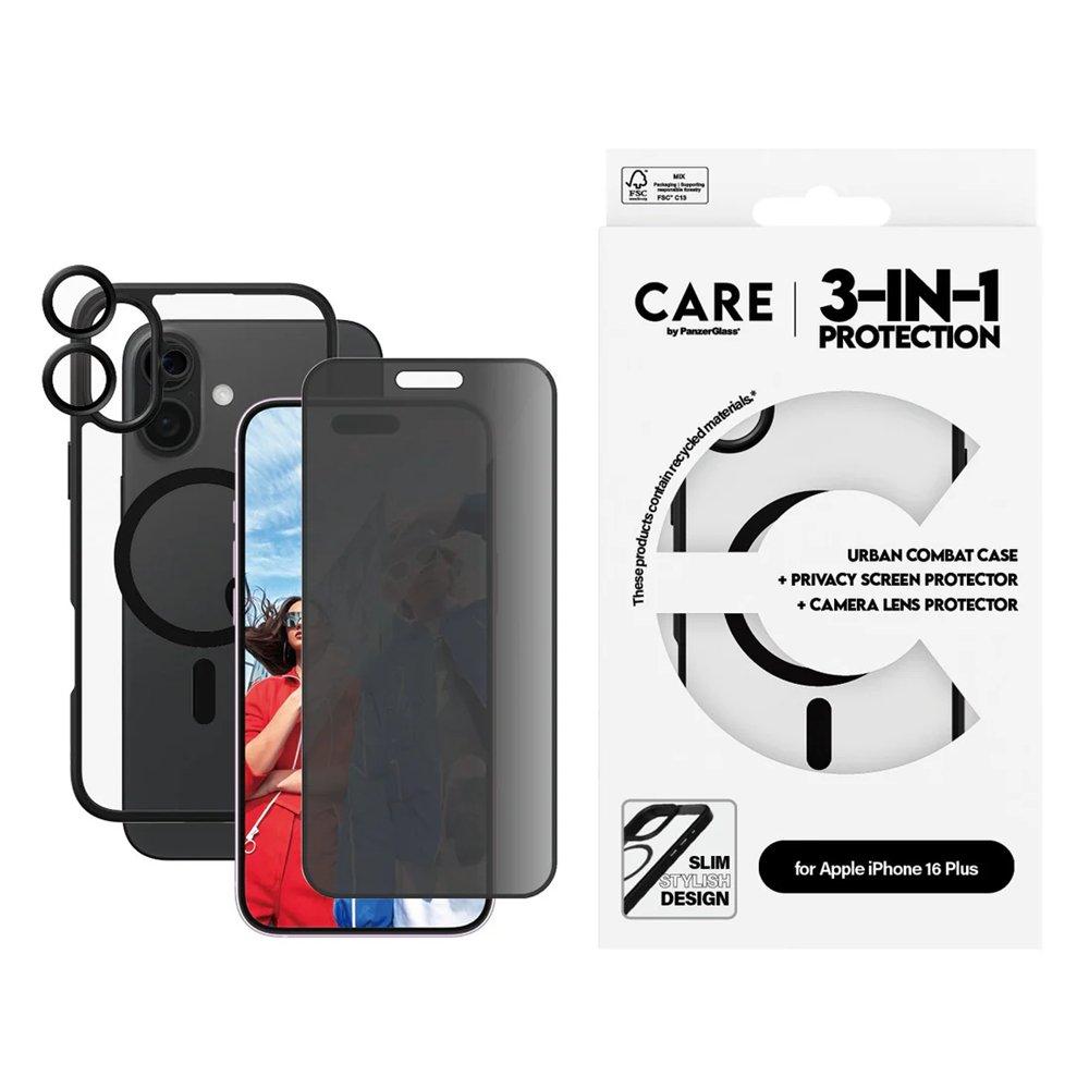 

Panzer care 3-in-1 privacy iphone 16 plus, b1359+p2863+1283 - black