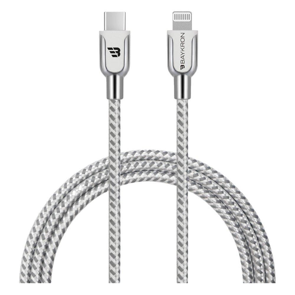 

Baykron 1. 2m braided usb-c to lightning cable , bkr-bl-c2l-001-w- white