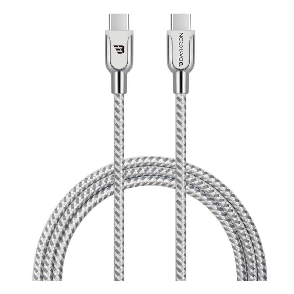 

Baykron 1. 2m braided usb-c to usb-c cable , bkr-bl-c2c-001-w- white