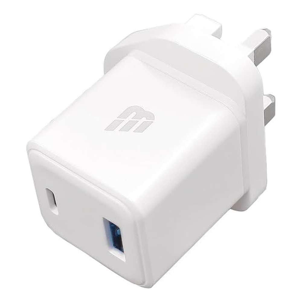 

Baykron basic charger dual ports 20w usb-c & 18w usb-a two fast charging ports - white